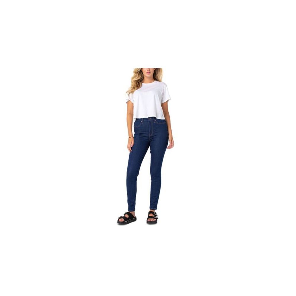 CELEBRITY PINK Womens Blue Zippered Curvy High Rise Skinny Jeans Juniors 3\26